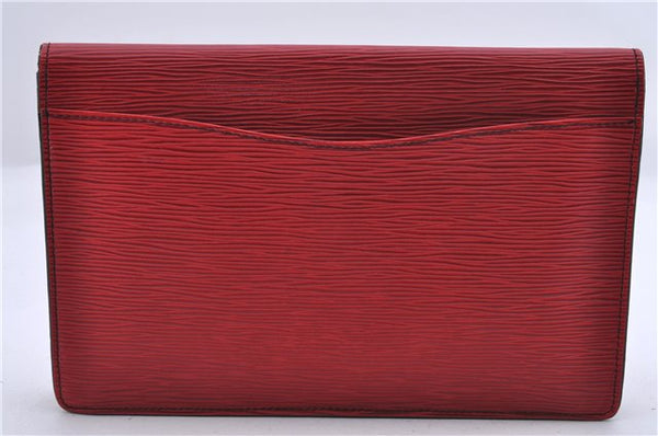 Authentic Louis Vuitton Epi Montaigne 27 Clutch Bag Red M52657 LV 0548D