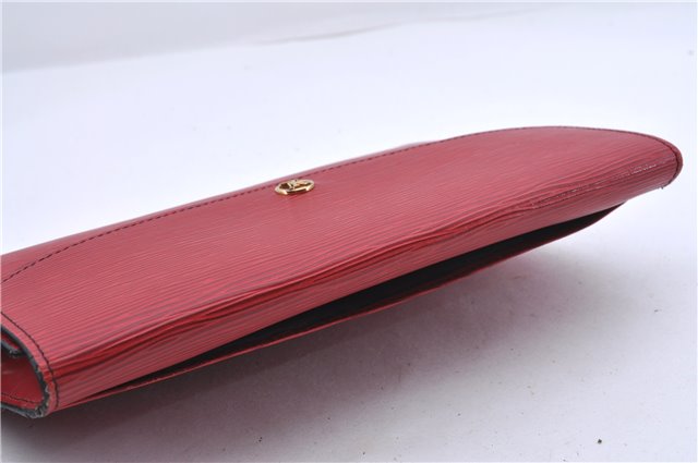 Authentic Louis Vuitton Epi Montaigne 27 Clutch Bag Red M52657 LV 0548D