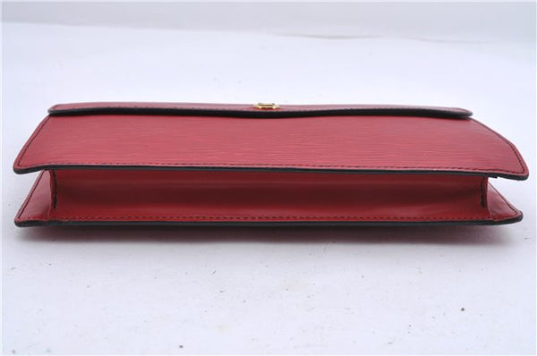 Authentic Louis Vuitton Epi Montaigne 27 Clutch Bag Red M52657 LV 0548D