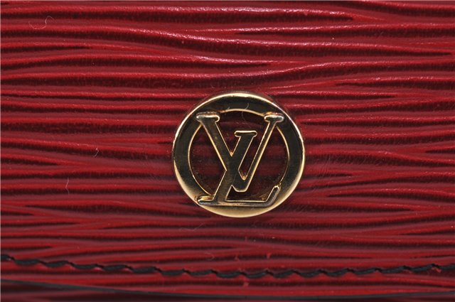 Authentic Louis Vuitton Epi Montaigne 27 Clutch Bag Red M52657 LV 0548D