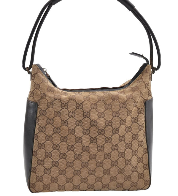 Authentic GUCCI Shoulder Hand Bag Purse GG Canvas Leather 0013766 Brown 0548E
