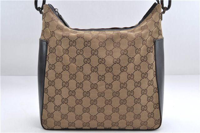 Authentic GUCCI Shoulder Hand Bag Purse GG Canvas Leather 0013766 Brown 0548E