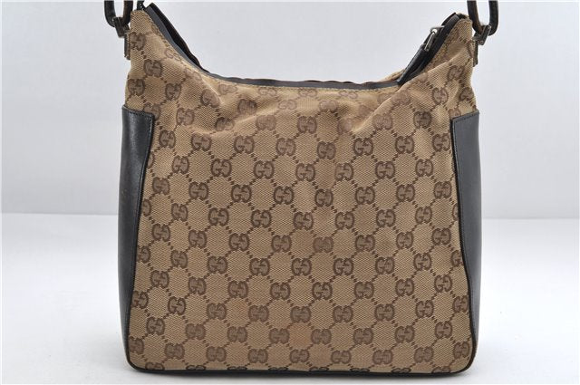 Authentic GUCCI Shoulder Hand Bag Purse GG Canvas Leather 0013766 Brown 0548E
