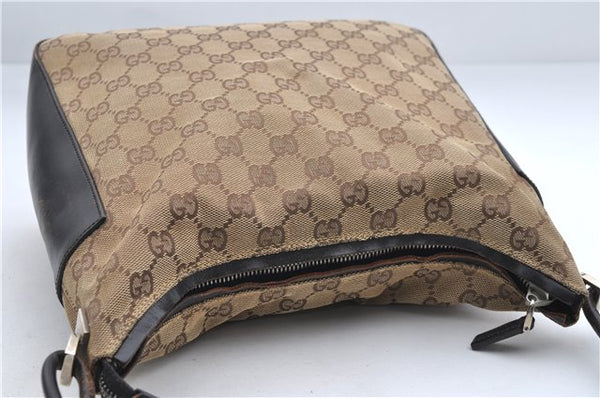 Authentic GUCCI Shoulder Hand Bag Purse GG Canvas Leather 0013766 Brown 0548E