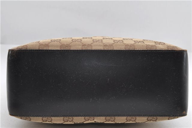 Authentic GUCCI Shoulder Hand Bag Purse GG Canvas Leather 0013766 Brown 0548E