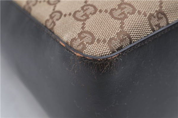 Authentic GUCCI Shoulder Hand Bag Purse GG Canvas Leather 0013766 Brown 0548E