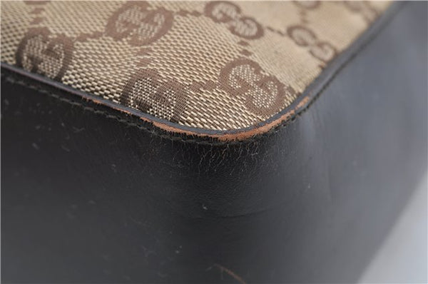 Authentic GUCCI Shoulder Hand Bag Purse GG Canvas Leather 0013766 Brown 0548E