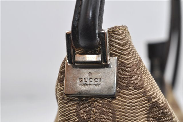 Authentic GUCCI Shoulder Hand Bag Purse GG Canvas Leather 0013766 Brown 0548E