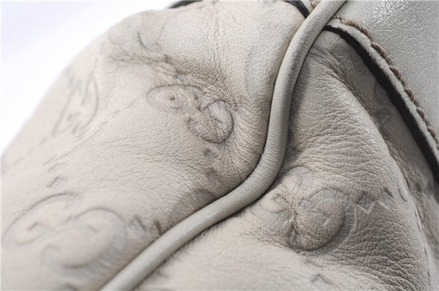 Authentic GUCCI Mayfair Guccissima GG Leather Shoulder Bag 257065 Ivory 0549E