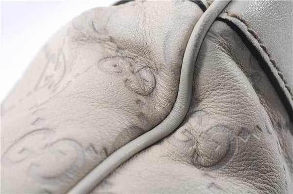 Authentic GUCCI Mayfair Guccissima GG Leather Shoulder Bag 257065 Ivory 0549E