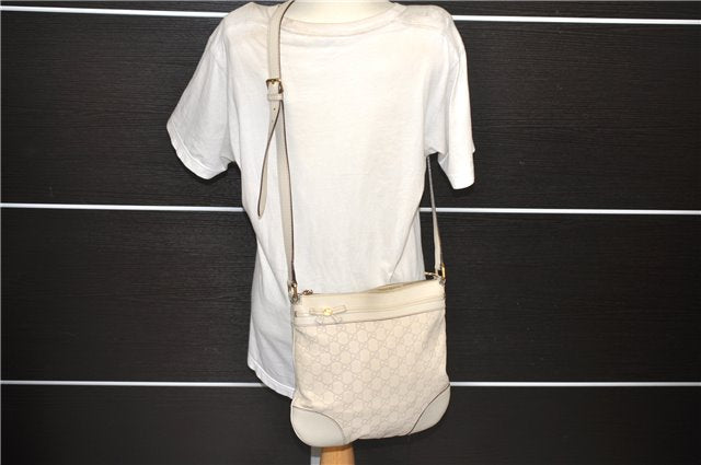 Authentic GUCCI Mayfair Guccissima GG Leather Shoulder Bag 257065 Ivory 0549E