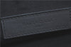 Authentic BALENCIAGA Clip M Logo Clutch Bag Purse Leather 373834 Black 0551B