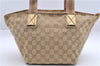 Authentic GUCCI Sherry Line Hand Bag GG Canvas Leather 131228 Beige Gold 0551E