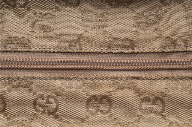 Authentic GUCCI Sherry Line Hand Bag GG Canvas Leather 131228 Beige Gold 0551E