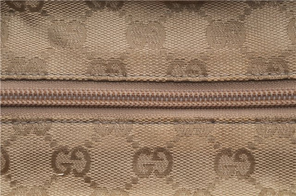 Authentic GUCCI Sherry Line Hand Bag GG Canvas Leather 131228 Beige Gold 0551E