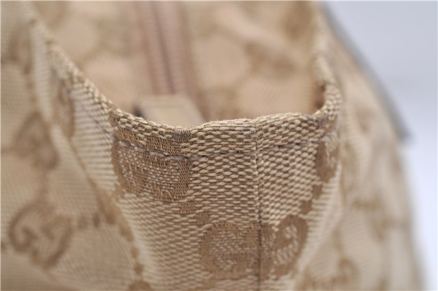 Authentic GUCCI Sherry Line Hand Bag GG Canvas Leather 131228 Beige Gold 0551E
