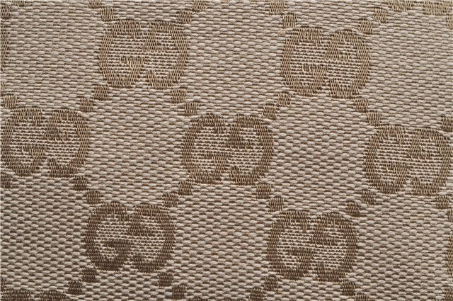 Authentic GUCCI Sherry Line Hand Bag GG Canvas Leather 131228 Beige Gold 0551E