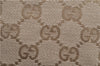Authentic GUCCI Sherry Line Hand Bag GG Canvas Leather 131228 Beige Gold 0551E