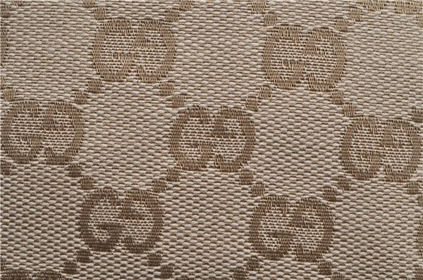 Authentic GUCCI Sherry Line Hand Bag GG Canvas Leather 131228 Beige Gold 0551E