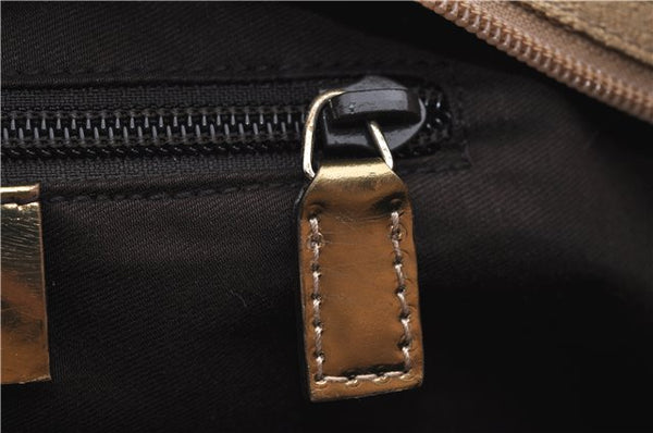 Authentic GUCCI Sherry Line Hand Bag GG Canvas Leather 131228 Beige Gold 0551E