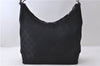 Authentic GUCCI Hand Shoulder Bag Purse GG Canvas Leather 0000602 Black 0553D