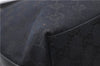 Authentic GUCCI Hand Shoulder Bag Purse GG Canvas Leather 0000602 Black 0553D
