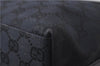 Authentic GUCCI Hand Shoulder Bag Purse GG Canvas Leather 0000602 Black 0553D