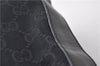 Authentic GUCCI Hand Shoulder Bag Purse GG Canvas Leather 0000602 Black 0553D