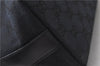 Authentic GUCCI Hand Shoulder Bag Purse GG Canvas Leather 0000602 Black 0553D