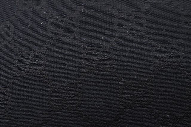 Authentic GUCCI Hand Shoulder Bag Purse GG Canvas Leather 0000602 Black 0553D