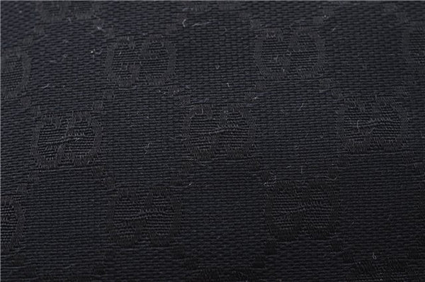 Authentic GUCCI Hand Shoulder Bag Purse GG Canvas Leather 0000602 Black 0553D