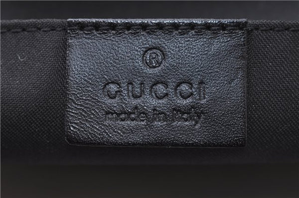 Authentic GUCCI Hand Shoulder Bag Purse GG Canvas Leather 0000602 Black 0553D