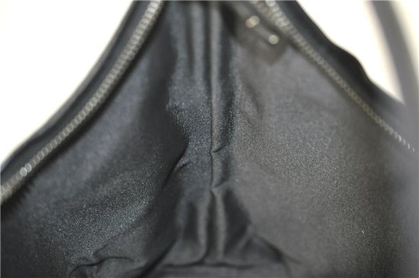 Authentic GUCCI Hand Shoulder Bag Purse GG Canvas Leather 0000602 Black 0553D