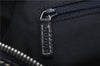 Authentic GUCCI Sherry Line Horsebit Hand Bag GG Canvas Leather Navy 0553E