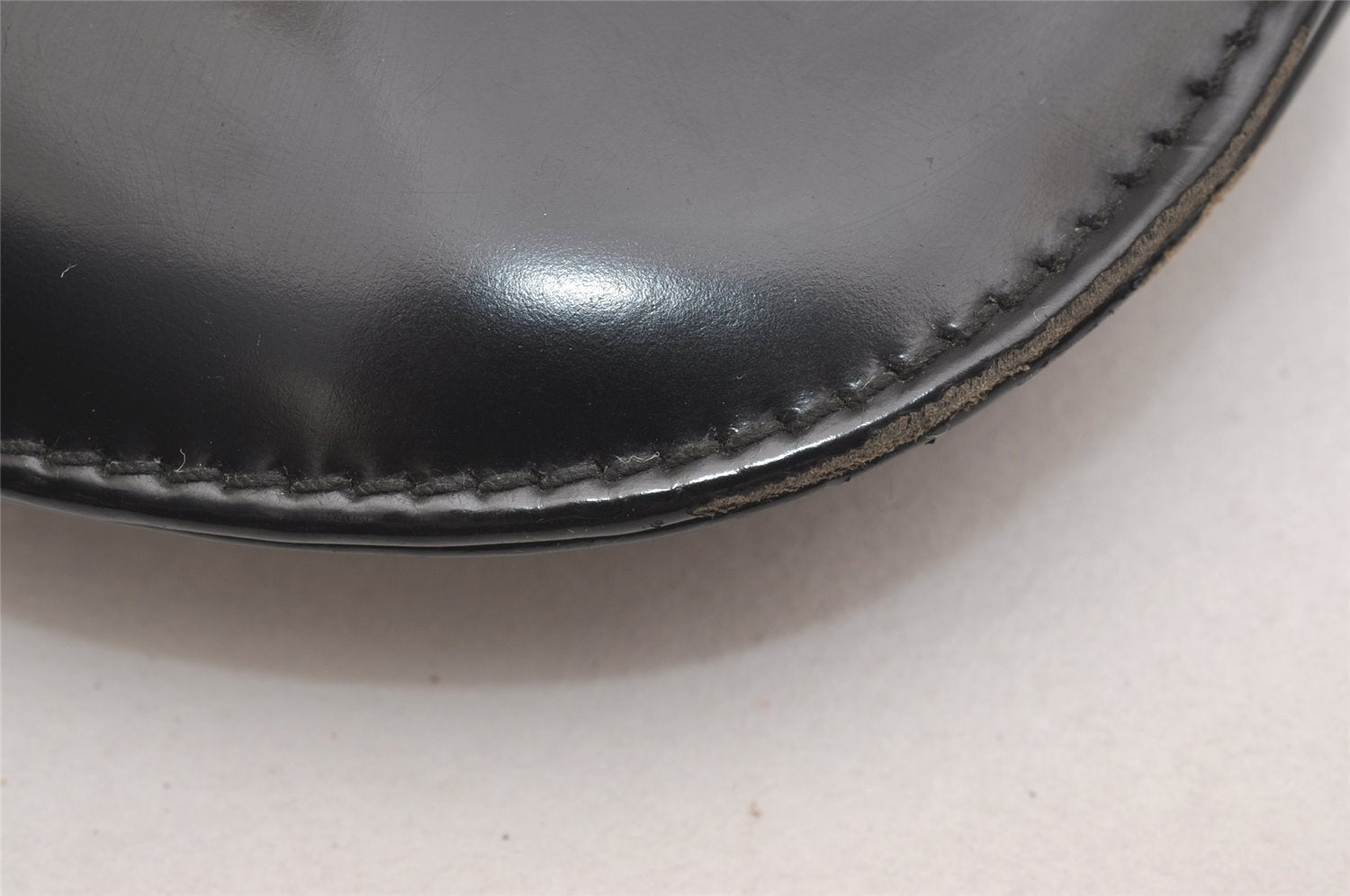 Authentic GUCCI Vintage Horsebit Shoulder Tote Bag Enamel Black Junk 0553I