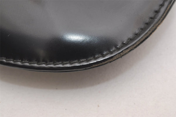 Authentic GUCCI Vintage Horsebit Shoulder Tote Bag Enamel Black Junk 0553I