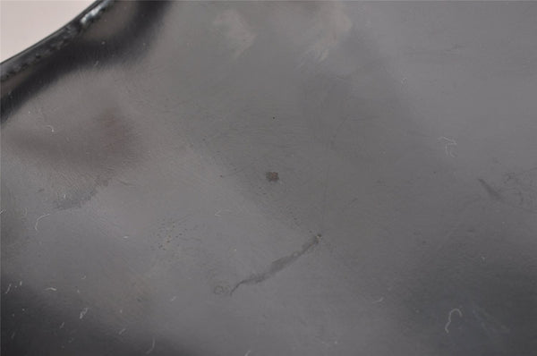 Authentic GUCCI Vintage Horsebit Shoulder Tote Bag Enamel Black Junk 0553I