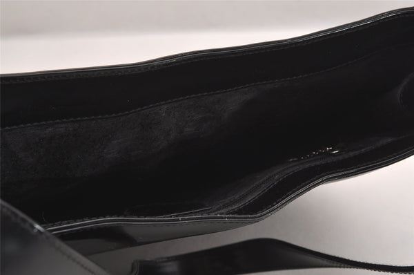 Authentic GUCCI Vintage Horsebit Shoulder Tote Bag Enamel Black Junk 0553I