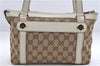 Authentic GUCCI Shoulder Hand Bag GG Canvas Leather 152458 Brown White 0555E