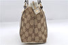 Authentic GUCCI Shoulder Hand Bag GG Canvas Leather 152458 Brown White 0555E