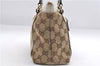 Authentic GUCCI Shoulder Hand Bag GG Canvas Leather 152458 Brown White 0555E