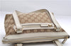 Authentic GUCCI Shoulder Hand Bag GG Canvas Leather 152458 Brown White 0555E