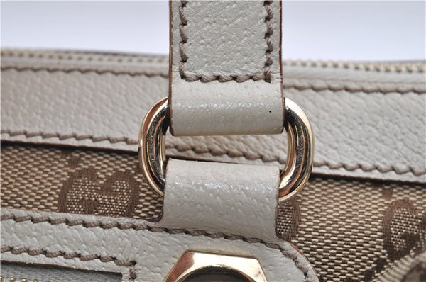 Authentic GUCCI Shoulder Hand Bag GG Canvas Leather 152458 Brown White 0555E