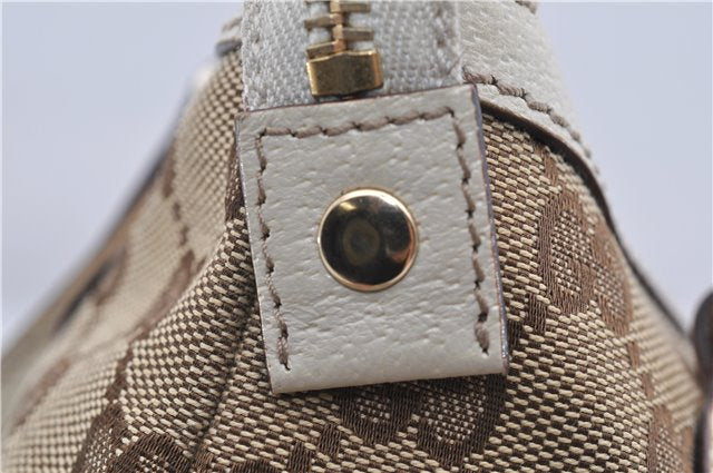 Authentic GUCCI Shoulder Hand Bag GG Canvas Leather 152458 Brown White 0555E