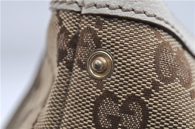 Authentic GUCCI Shoulder Hand Bag GG Canvas Leather 152458 Brown White 0555E