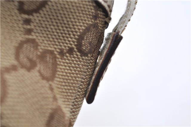 Authentic GUCCI Shoulder Hand Bag GG Canvas Leather 152458 Brown White 0555E