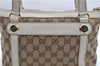 Authentic GUCCI Shoulder Hand Bag GG Canvas Leather 152458 Brown White 0555E