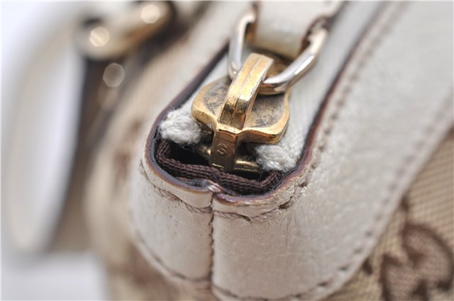 Authentic GUCCI Shoulder Hand Bag GG Canvas Leather 152458 Brown White 0555E