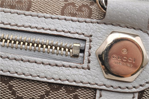 Authentic GUCCI Shoulder Hand Bag GG Canvas Leather 152458 Brown White 0555E