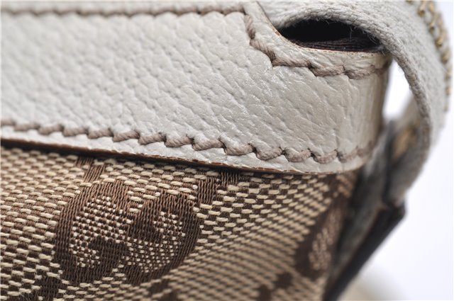 Authentic GUCCI Shoulder Hand Bag GG Canvas Leather 152458 Brown White 0555E